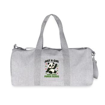 Pandas mignons, juste une fille qui aime les pandas - Sac de sport en toile recyclée Stanley/Stella - gris chiné - Devant