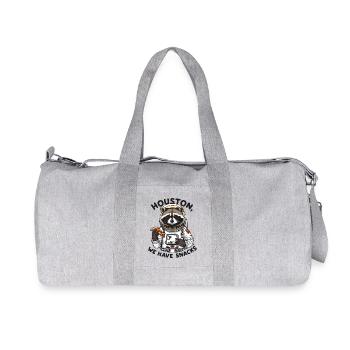 Raccoon Astronaut Houston We Have Snacks - Recycled Canvas Sports Bag by Stanley/Stella - heather grey - Front
