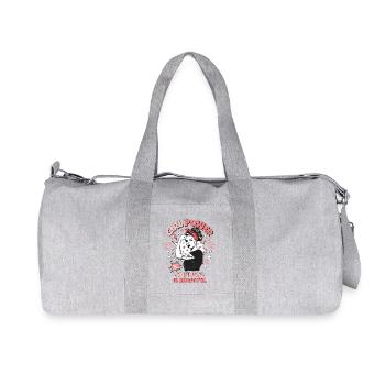 Woman Pop Art Girl Power Girl Power Girl Strong - Recycled Canvas Sports Bag by Stanley/Stella - heather grey - Front
