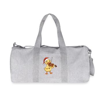 Oiseau canard de Noël jouant du violon - Sac de sport en toile recyclée Stanley/Stella - gris chiné - Devant