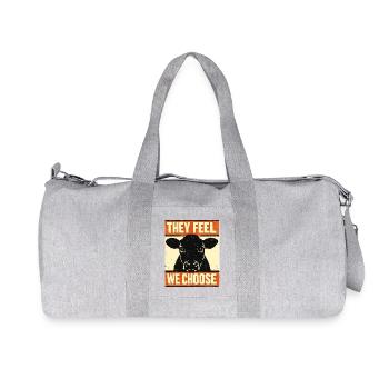 We Choose, They Feel – Cow Poster - Recycled Canvas Sports Bag by Stanley/Stella - heather grey - Front