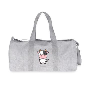 cute kawaii cow cow gift - Recycled Canvas Sports Bag by Stanley/Stella - heather grey - Front