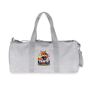 Tante mit Glitzerfaktor - Recycelte Canvas-Sporttasche von Stanley/Stella - Grau meliert - Vorne