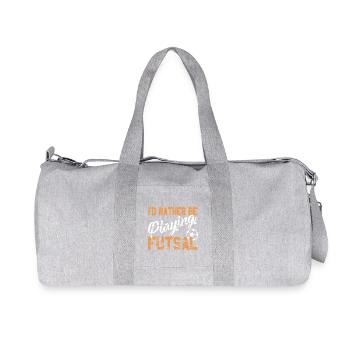 I'd Rather Be Playing Futsal Passion Sports Quote - Recycled Canvas Sports Bag by Stanley/Stella - heather grey - Front