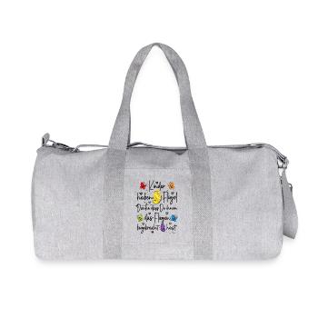 Kinder haben Flügel Fliegen Danke Kita Abschied - Recycelte Canvas-Sporttasche von Stanley/Stella - Grau meliert - Vorne