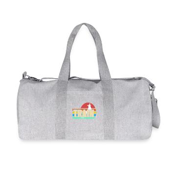 Train Retro Dog Trainer Jumping Pet Motivation - Recycled Canvas Sports Bag by Stanley/Stella - heather grey - Front