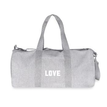 LOVE is the most important and strongest thing in the universe - Recycled Canvas Sports Bag by Stanley/Stella - heather grey - Front