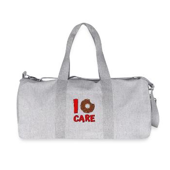 Donut disant I Care Donut en rouge - Sac de sport en toile recyclée Stanley/Stella - gris chiné - Devant