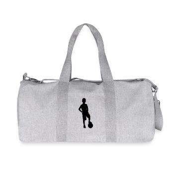 Junge spielt Fußball - Recycelte Canvas-Sporttasche von Stanley/Stella - Grau meliert - Vorne