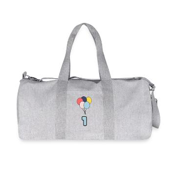 1. 1 JAHR. 1-JÄHRIGES JUBILÄUM. GEBURTSTAG 1 JAHR - Recycelte Canvas-Sporttasche von Stanley/Stella - Grau meliert - Vorne