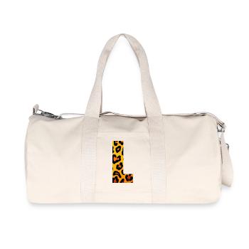 Conception des coins imprimés léopards - Sac de sport en toile recyclée Stanley/Stella - blanc naturel - Devant