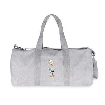 Storch bring Babyglück - Junge - Baby Geschenk - Recycelte Canvas-Sporttasche von Stanley/Stella - Grau meliert - Vorne