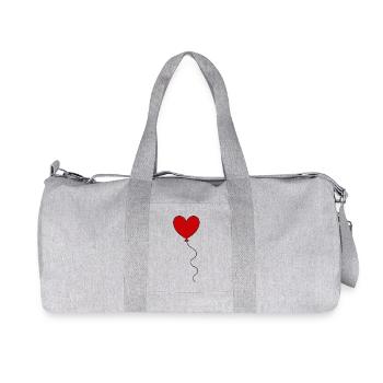 rotes Herz rote Herzen rot Ballon Luftballon - Recycelte Canvas-Sporttasche von Stanley/Stella - Grau meliert - Vorne