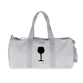 Verre à vin, vin à boire - Sac de sport en toile recyclée Stanley/Stella - gris chiné - Devant