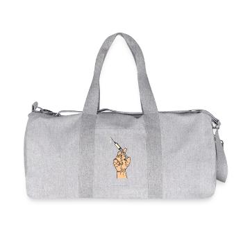 Main avec seringue d’évacuation 5 - Sac de sport en toile recyclée Stanley/Stella - gris chiné - Devant