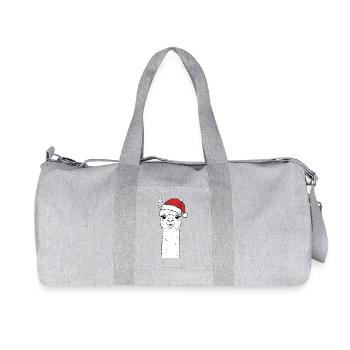 Christmas Alpaca with Hat - Recycled Canvas Sports Bag by Stanley/Stella - heather grey - Front