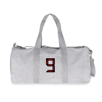 9 YEARS. 9th ANNIVERSARY. BIRTHDAY 9 YEARS. 9 - Recycled Canvas Sports Bag by Stanley/Stella - heather grey - Front