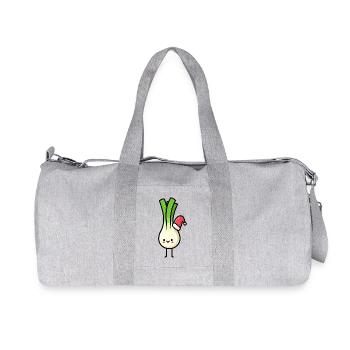 Kawaii Leek Santa Claus - Recycled Canvas Sports Bag by Stanley/Stella - heather grey - Front