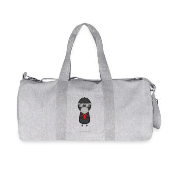 Corbeau avec coeur et lunettes - Sac de sport en toile recyclée Stanley/Stella - gris chiné - Devant