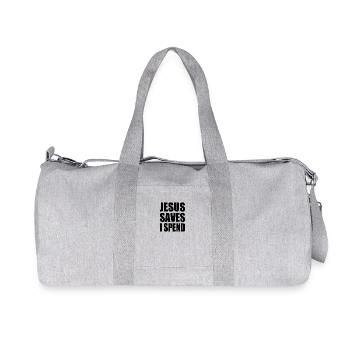 jesus saves i spend - Recycled Canvas Sports Bag by Stanley/Stella - heather grey - Front