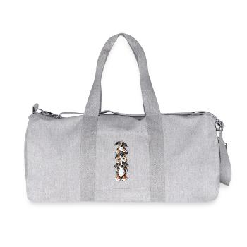 Three Funny Bernese Mountain Dogs - Recycled Canvas Sports Bag by Stanley/Stella - heather grey - Front
