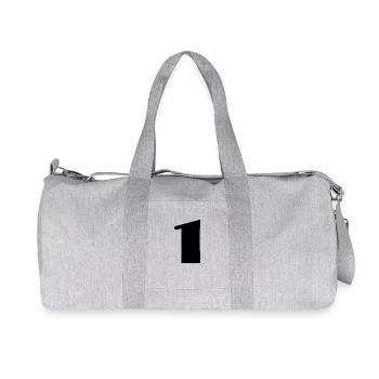 1. 1 JAHR. 1. JAHRESTAG. 1 JAHR GEBURTSTAG - Recycelte Canvas-Sporttasche von Stanley/Stella - Grau meliert - Vorne