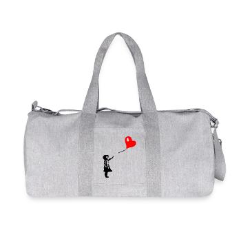 Enfant avec le coeur - Sac de sport en toile recyclée Stanley/Stella - gris chiné - Devant