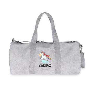 me baiser sur l'arc en ciel licorne arc-en-mignon - Sac de sport en toile recyclée Stanley/Stella - gris chiné - Devant