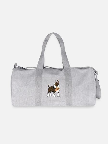 Bullterrier mit Teddy - Recycelte Canvas-Sporttasche von Stanley/Stella - Grau meliert