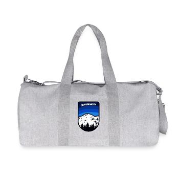 Graubünden Mountain Landscape Emblem - Recycled Canvas Sports Bag by Stanley/Stella - heather grey - Front