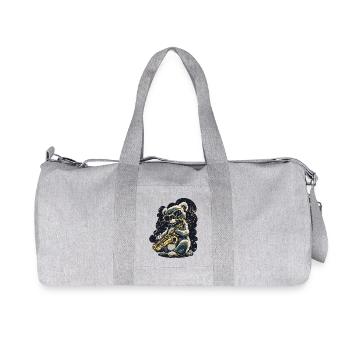 Koala mit Saxofon Cooler Jazz Musiker Grunge - Recycelte Canvas-Sporttasche von Stanley/Stella - Grau meliert - Vorne
