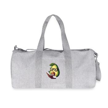 Avocado Reads a Book – Bookworm - Recycled Canvas Sports Bag by Stanley/Stella - heather grey - Front