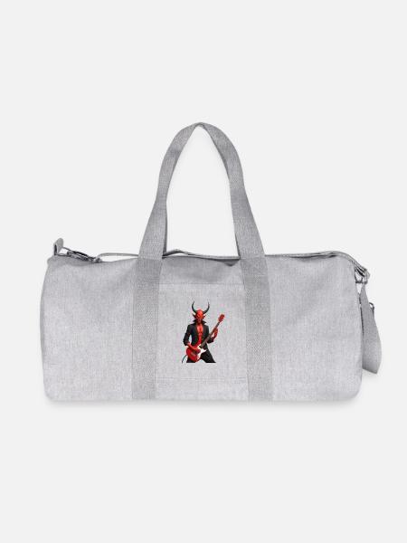 Teufel mit roter E-Gitarre - Recycelte Canvas-Sporttasche von Stanley/Stella - Grau meliert