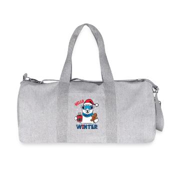 Polar bear with gingerbread - Recycled Canvas Sports Bag by Stanley/Stella - heather grey - Front