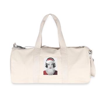Weihnachtliche Beats - Frau im Weihnachtsmann-Look - Recycelte Canvas-Sporttasche von Stanley/Stella - Naturweiß - Vorne