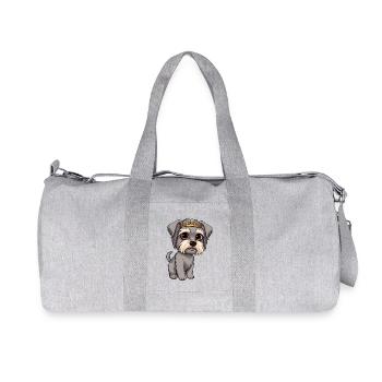 Tibet-Terrier - Grauer Hund mit Krone Cartoon - Recycelte Canvas-Sporttasche von Stanley/Stella - Grau meliert - Vorne