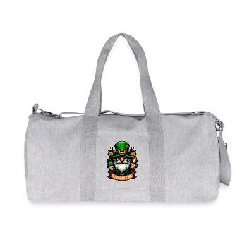 Lucky Gnome – St. Patrick's Day Leprechaun - Recycled Canvas Sports Bag by Stanley/Stella - heather grey - Front