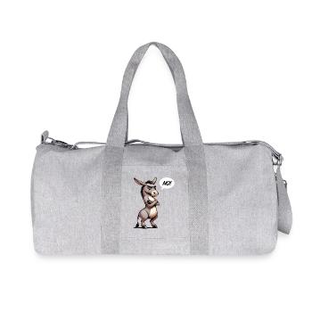 No Esel Eselchen Eselhalter Muli Langohresel - Recycelte Canvas-Sporttasche von Stanley/Stella - Grau meliert - Vorne
