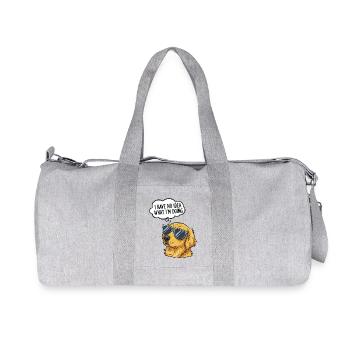 Hilarious Dog with Sunglasses Design - Recycled Canvas Sports Bag by Stanley/Stella - heather grey - Front