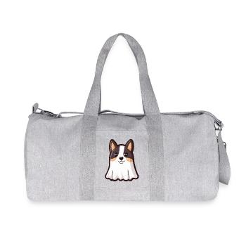 Border Collie Chien Halloween Fantôme - Sac de sport en toile recyclée Stanley/Stella - gris chiné - Devant