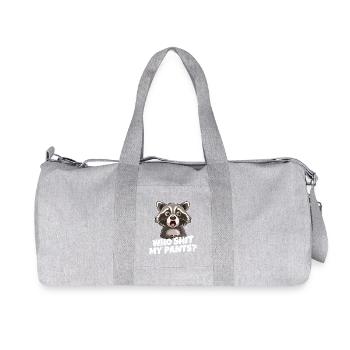 Raccoon Panic Meme Tee - Recycled Canvas Sports Bag by Stanley/Stella - heather grey - Front