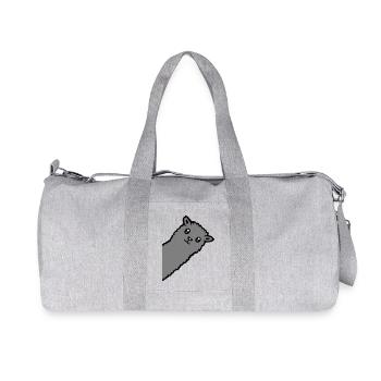 Gray Alpaca Llama Head Curious Funny Look - Recycled Canvas Sports Bag by Stanley/Stella - heather grey - Front