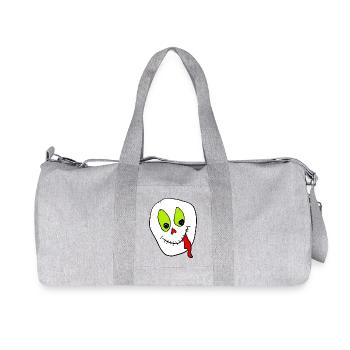 Neon Skull Grin Halloween - Recycled Canvas Sports Bag by Stanley/Stella - heather grey - Front