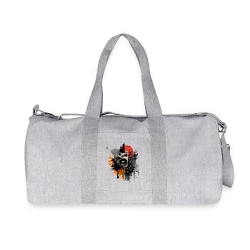 Rock Grunge Music Art – Guitar & Boombox - Recycled Canvas Sports Bag by Stanley/Stella - heather grey - Front