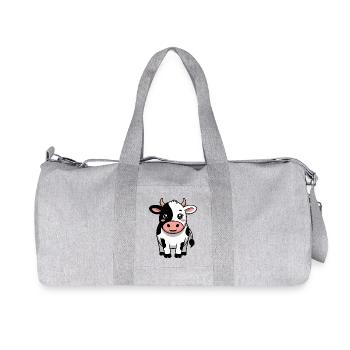 Cow - Comic Cow Kawaii - Recycled Canvas Sports Bag by Stanley/Stella - heather grey - Front