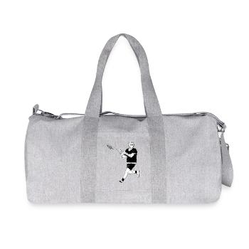 Black and White Lacrosse Player - Recycled Canvas Sports Bag by Stanley/Stella - heather grey - Front