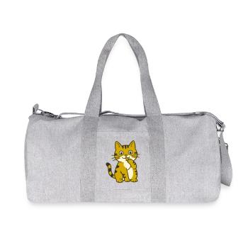 Lèche la patte, chat cartoon mignon à patte - Sac de sport en toile recyclée Stanley/Stella - gris chiné - Devant