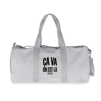 Slogan "Ça va on est là" - Style Streetwear - Sac de sport en toile recyclée Stanley/Stella - gris chiné - Devant