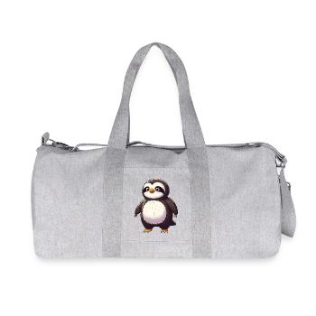 Funny penguin and sloth mythical creature fantasy - Recycled Canvas Sports Bag by Stanley/Stella - heather grey - Front