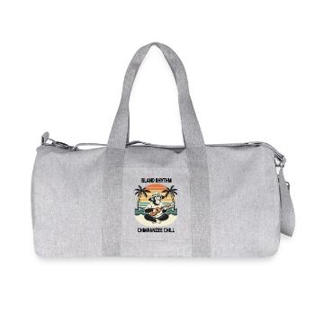 Schimpanse Ukulele Island Rhythm Chill - Recycelte Canvas-Sporttasche von Stanley/Stella - Grau meliert - Vorne